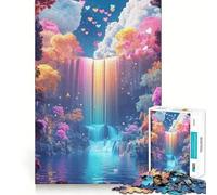 Puzzle de 1000 pièces Rêve de Cascade Arc-en-Ciel pour Adultes, idéal pour stimuler la mémoire et créer Une Image Amusante Assembler Ensemble (38x26cm)