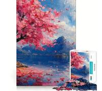 Puzzle de 1000 pièces Rêve d'océan et de Fleurs de Cerisier Jeu de réflexion Amusant et précis Idéal pour Un Moment de détente et de Calme Cadeau de Noël apaisant (50x75cm)