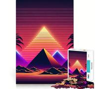 Puzzle de 1000 pièces Rêves de néon du Pharaon pour Adolescents, Jeu de logique et de réflexion, Passe-Temps Silencieux, Bords Lisses, Cadeau Unique (38x26cm)
