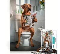 Puzzle de 1000 pièces Rhodesian Ridgeback pour Salle de Bain, idéal pour Les Adolescents renforce la mémoire, apaise et détend, Bords Lisses, Cadeau Exceptionnel (38x52cm)