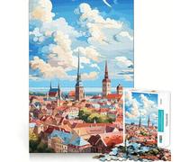 Puzzle de 1000 pièces Riga, Peinture l'huile, pour Adultes, Jeu de réflexion, renforcement des Liens familiaux, découpe de précision, Cadeau créatif (38x52cm)
