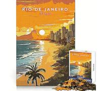 Puzzle de 1000 pièces Rio de Janeiro,Brésil pour Adolescents,idéal pour Un entraînement Intelligent et Une évasion paisible,avec Une découpe Impeccable Cadeau d'hiver (38x26cm)