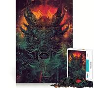 Puzzle de 1000 pièces Rituel du Dragon Ancien pour Adultes Jeu Stimulant l’Esprit,découpe Laser pour Un Assemblage Parfait,activité Amusante en Famille (38x52cm)