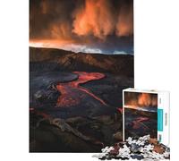 Puzzle de 1000 pièces Rivière de Lave sous Un Ciel spectaculaire Jeu éducatif Stimulant Idée Cadeau (Dimensions 38x52cm)
