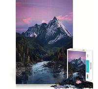 Puzzle de 1000 pièces Rivière de Montagne à Sunset Valley pour Adultes, Jeu de réflexion et de Concentration, Divertissement Silencieux, Bords serrés, Cadeau du Père Noël (50x75cm)