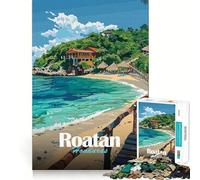 Puzzle de 1000 pièces Roatan Beach Paradise pour Adultes, Jeu de logique Fine, Loisirs, Bords Nets, Objet de Collection (50x75cm)