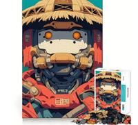 Puzzle de 1000 pièces Robot avec Chapeau de Paille Découpe précise Jeu Intelligent et Relaxant Décoration de Noël (50x75cm)