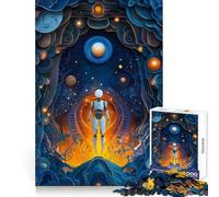 Puzzle de 1000 pièces Robot explorant Un Monde surréaliste pour Adolescents Un Jeu de logique Puissant, Un Cadeau créatif aux Bords Nets et apaisants (38x52cm)