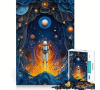 Puzzle de 1000 pièces Robot explorant Un Monde surréaliste pour Adolescents Un Jeu de logique Puissant, Un Cadeau créatif aux Bords Nets et apaisants (38x52cm)