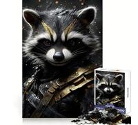 Puzzle de 1000 pièces Rocket Raccoon Portrait pour Adolescents Améliore la mémoire Détente et créativité Bords précis Cadeau élégant (50x75cm)