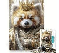 Puzzle de 1000 pièces Roi Panda Roux pour Adultes Un Jeu de mémoire Relaxant et ludique, idéal pour Un Assemblage Artistique (50x75cm)