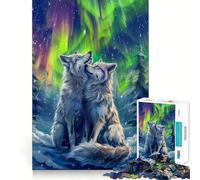 Puzzle de 1000 pièces Romance Loup des Neiges pour Adolescents, Jeu Intelligent d'intérieur, découpe précise, Cadeau Exquis (38x26cm)