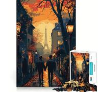 Puzzle de 1000 pièces Romance Parisienne pour Adolescents, Jeu de logique et d'adresse, à Partager et à découper avec précision, décoration Murale (38x52cm)