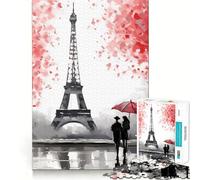 Puzzle de 1000 pièces Romance Parisienne pour Adultes, idéal pour stimuler la réflexion et se détendre, Finitions impeccables, Cadeau raffiné (38x26cm)
