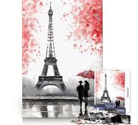 Puzzle de 1000 pièces Romance Parisienne pour Adultes, idéal pour stimuler la réflexion et se détendre, Finitions impeccables, Cadeau raffiné (38x26cm)