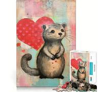 Puzzle de 1000 pièces Rongeur des Bois avec cœur pour Adolescents,idéal pour la Saint-Valentin Jeu de mémoire et de réflexion Emboîtement Parfait,sans pièces détachées pour Les Voyages