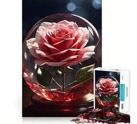 Puzzle de 1000 pièces Rose en Cristal pour Adultes et Adolescents Se Souvenir, Construire Lentement, apprécier, découpe précise, œuvre d'art à Collectionner (50x75cm)