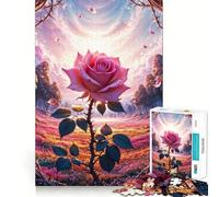Puzzle de 1000 pièces Rose Rose dans Un Paysage onirique pour Adultes Jeu de réflexion Intelligent Découpe précise et Amusante Illustration (50x75cm)