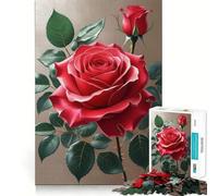 Puzzle de 1000 pièces Rose Rouge en Bouton pour Adultes, améliorant la mémoire et Relaxant l'esprit, pièce de Collection Sharp Edge (38x52cm)