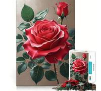 Puzzle de 1000 pièces Rose Rouge en Bouton pour Adultes, idéal pour se détendre et développer Ses capacités cognitives Collection d'œuvres d'art aux Bords précis (38x26cm)