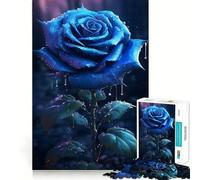 Puzzle de 1000 pièces Roses Bleues pluvieuses pour Adultes, Motif Calme et apaisant, Assembler Un (38x26cm)
