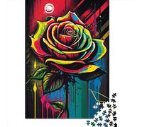 Puzzle de 1000 pièces roses colorées pour adultes, puzzle rectangulaire créatif en bois, amis et famille, 1000 pièces (75 x 50 cm)