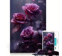 Puzzle de 1000 pièces Roses Rouges de deuil pour Adultes Un Cadeau de qualité supérieure pour se détendre et s'apaiser (38x26cm)