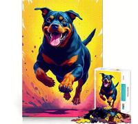 Puzzle de 1000 pièces Rottweiler en Pleine Course, pour Adolescents, Jouet de Train logique, Silencieux et Amusant, découpe Lisse, Joli Cadeau (38x52cm)