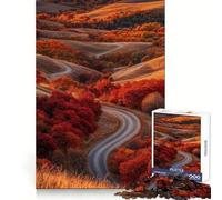 Puzzle de 1000 pièces Route d'automne à Travers Les collines pour Adolescents développe la réflexion, se détend et s'amuse sans Stress, Bords Nets, Cadeau de Noël Chaleureux (38x26cm)
