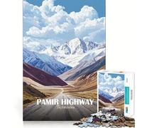 Puzzle de 1000 pièces Route du Pamir,Paysage du Tadjikistan,Art précis,Jeu d'articulation Amusant et Stimulant pour l'esprit,Jeu de Paix,décoration de Noël (50x75cm)