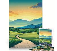 Puzzle de 1000 pièces Route sinueuse à Travers Les collines pour Adolescents Entraînement à la réflexion et à la Pleine Conscience Idée Cadeau saisonnière (38x52cm)