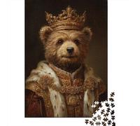 Puzzle De 1000 Pièces Royal Teddy Bear Decor Puzzles pour Adultes - Anti-Stress - Interaction Parent-Enfant - Cadeaux d'anniversaire Et De Noël Uniques 52x38cm/1000pcs