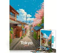 Puzzle de 1000 pièces Rue de Tokyo avec cerisiers en Fleurs pour Adolescents, idéal pour stimuler l'esprit, Jouer en Groupe, découpe de précision, Cadeau pour Les fêtes 50x75cm