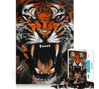 Puzzle de 1000 pièces Rugissement de Tigre pour Adolescents Idée Cadeau de Saison relaxante et Amusante 38x52cm