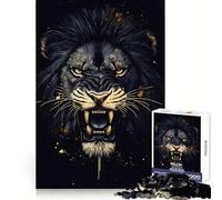 Puzzle de 1000 pièces « Rugissement du Lion Noir » pour Adolescents développe la réflexion, se détend et s’Amuse sans Stress, Bords Nets, Cadeau de Noël idéal (50x75cm)
