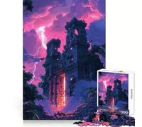 Puzzle de 1000 pièces Ruines Antiques au Coucher du Soleil pour Adultes, idéal pour l'entraînement de la mémoire, Un Loisir Calme et des Finitions impeccables (38x52cm)