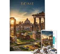 Puzzle de 1000 pièces Ruines de Rome au Coucher du Soleil Activités Amusantes à la Maison mais Jeu Impossible Amusant et Humoristique pour Les 14 Ans et Plus (38x52cm)