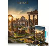 Puzzle de 1000 pièces Ruines de Rome au Coucher du Soleil pour Adultes et Adolescents À Construire Lentement, à apprécier Découpe précise Pièce de Collection Artistique (38x26cm)