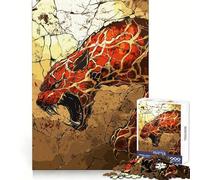 Puzzle de 1000 pièces Sabre Tooth Breaking Through pour Adultes, défiant Les méninges et la Relaxation, Collection d'œuvres d'art aux Bords précis (38x52cm)