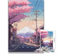Puzzle de 1000 pièces Sakura de Rue Japonaise (38x26cm):Un Jeu d'apprentissage idéal pour développer sa motricité Fine et Offrir Un Cadeau attentionné pour des Moments de Joie