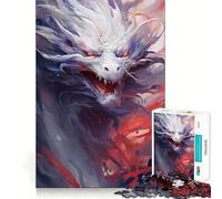 Puzzle de 1000 pièces Sakura Dragon Aquarelle pour Adolescents Amélioration de la mémoire Détente et Loisirs Découpe Nette Décoration Artistique (38x26cm)