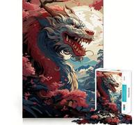 Puzzle de 1000 pièces Sakura Dragon Japonais pour Adultes, Jeu d'exercice Mental, détente, découpe de précision, Cadeau élégant (38x26cm)