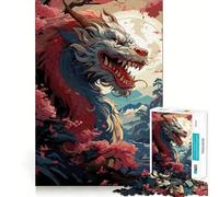 Puzzle de 1000 pièces Sakura Dragon Japonais pour Adultes, Jeu d'exercice Mental, détente, découpe de précision, Cadeau élégant (50x75cm)