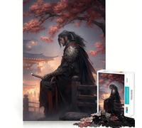 Puzzle de 1000 pièces Sakura, samouraï Japonais, pour Adultes, Jeu de logique mentale, Moment de détente, découpe Ferme, Cadeau de Noël (38x26cm)