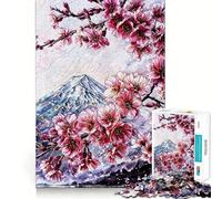 Puzzle de 1000 pièces Sakura Spring au Mont Fuji pour Adolescents, Jeu Intelligent, Jeu de Groupe, Assemblage d'image, décoration Murale (38x26cm)