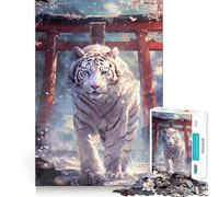 Puzzle de 1000 pièces Sakura Tiger Torii Path pour Adolescents, Jeu de logique Solide, Moments en Famille, Bords Nets, Surprise chaleureuse (38x52cm)