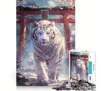 Puzzle de 1000 pièces Sakura Tiger Torii Path pour Adultes Stimule la mémoire, apaise l'esprit, Design créatif, Cadeau d'assemblage (38x26cm)