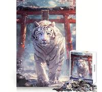 Puzzle de 1000 pièces Sakura Tiger Torii Path pour Adultes Stimule la mémoire, apaise l'esprit, Design créatif, Cadeau d'assemblage (38x26cm)