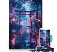 Puzzle de 1000 pièces Sakura Torii Gate pour Adolescents, Jeu de logique Puissant, Moment Serein, Bords Nets, Cadeau créatif (50x75cm)