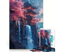 Puzzle de 1000 pièces Sakura Waterfall pour Adolescents, Jeu Intelligent, Jeu de Groupe, Assemblage d'image, décoration Murale (38x52cm)